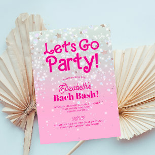 Trendy Pink Let's Go Party Junggeselinnen-Abschied Einladung