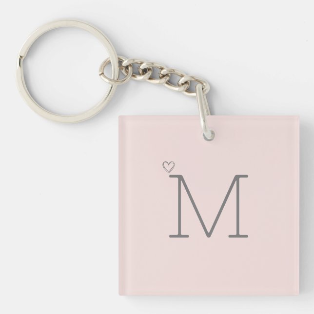 Trendy Pink Monogram Schlüsselanhänger (Vorderseite)