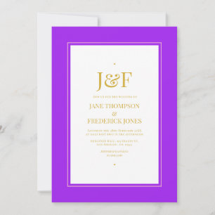 Trendy Pink, Purple, Black und Gold Wedding Einladung
