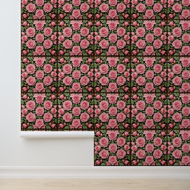 Trendy Pink Roses Schöne Sammlung Tapete (Anwendung)
