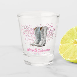 Trendy Pink Silver Cowboy Boots Bachelorette Party Schnapsglas