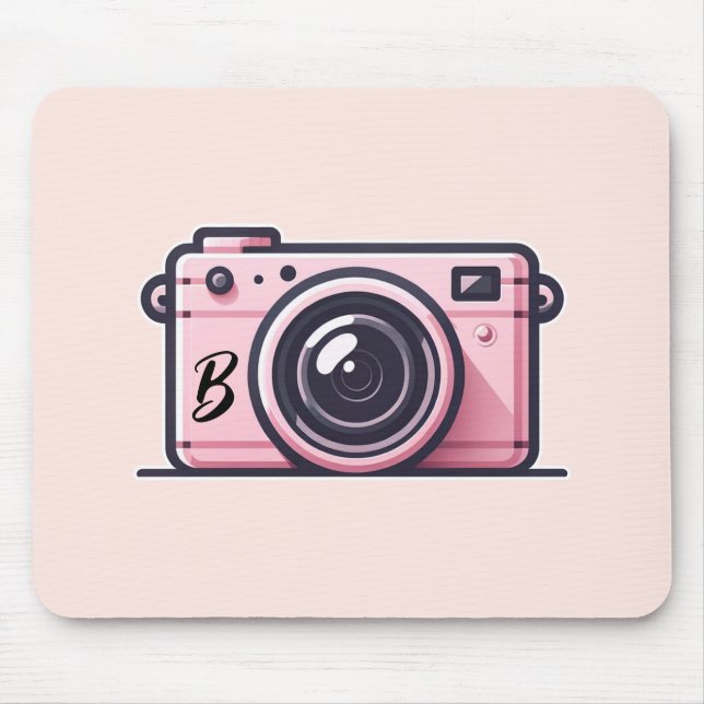 Trendy Pink Snapshot Fotokamera Fotografie Mousepad (Vorne)