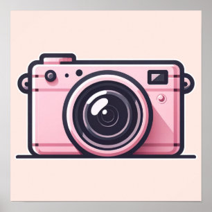 Trendy Pink Snapshot-Shooting-Kamera Fotografie  Poster