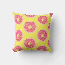 Trendy Pink Sprinkles Donuts Pattern Fun Kissen