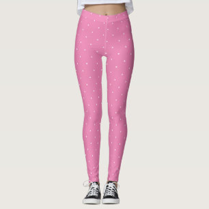 Trendy Pink Template White Circles Elegante Modern Leggings