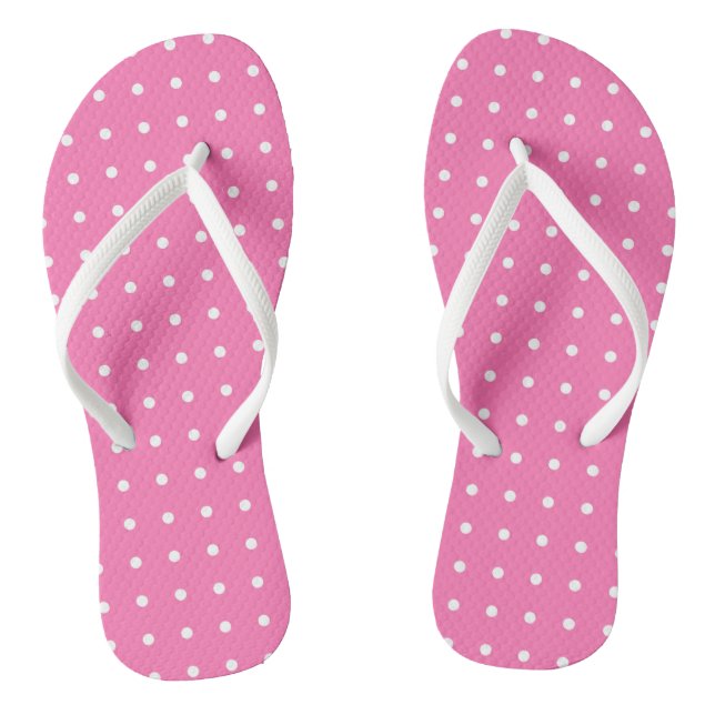 Trendy Pink Template White Dots Rustikales Muster Flip Flops (Fußbett)