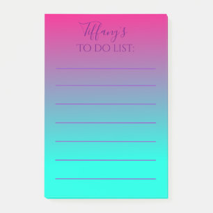 Trendy pink und blau ombre zu tun Liste Post-it Klebezettel