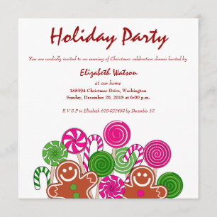 Trendy pink Weihnachtsgingerbrot Einladung