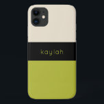 Trendy Pistachio Green Color Block mit Name Case-Mate iPhone Hülle<br><div class="desc">Ein klassisches Design mit schlichten,  schicken,  roten und neutralen Sand-Elementen in trendigem Pistaziengrün,  schwarz und beige,  das Design ist modern. Personalisieren Sie die Textvorlage mit Ihrem Namen,  Monogramm oder anderen gewünschten Text.</div>