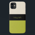 Trendy Pistachio Green Color Block mit Name Case-Mate iPhone Hülle<br><div class="desc">Ein klassisches Design mit schlichten,  schicken,  roten und neutralen Sand-Elementen in trendigem Pistaziengrün,  schwarz und beige,  das Design ist modern. Personalisieren Sie die Textvorlage mit Ihrem Namen,  Monogramm oder anderen gewünschten Text.</div>