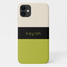 Trendy Pistachio Green Color Block mit Name