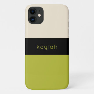 Trendy Pistachio Green Color Block mit Name Case-Mate iPhone Hülle