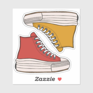 Trendy Plattform, Top Sneakers Schuhe Aufkleber