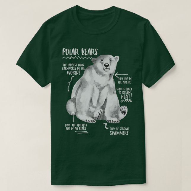 Trendy Polar Bear Facts Premium T-Shirt (Design vorne)