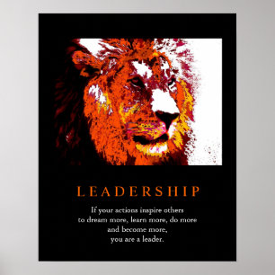 Trendy Pop Art Motivierend Leadership Lion Poster