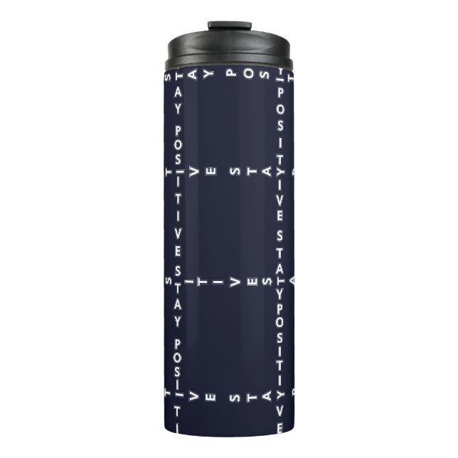 Trendy "Positive" Muster, Gitter Karo. Thermosbecher (Vorderseite)