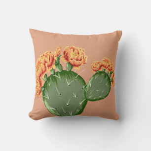 Trendy Prickly Pear Cactus & Cactus Blume Kissen