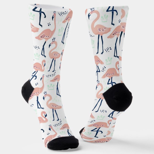 Trendy Princess Flamingo Pattern Adult Socken (Gewinkelt)