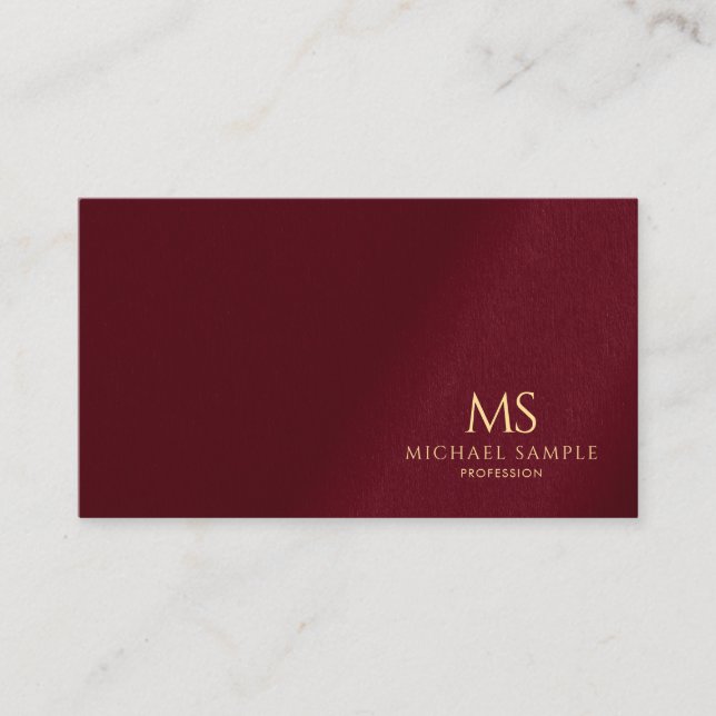Trendy Professional Elegant Gold Text Monogram Visitenkarte (Vorderseite)