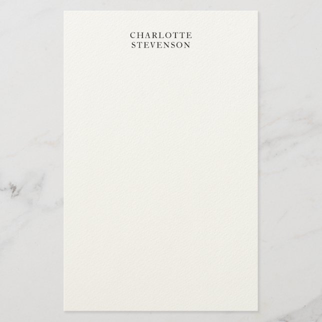 Trendy Professional White Plain Simple Minimalist Briefpapier (Vorderseite)