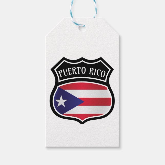 Trendy Puerto Rico Flaggennationymbol Geschenkanhänger (Vorderseite)