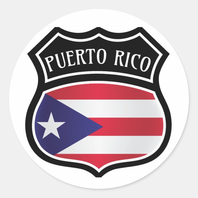 Trendy Puerto Rico Flaggennationymbol Runder Aufkleber (Vorderseite)