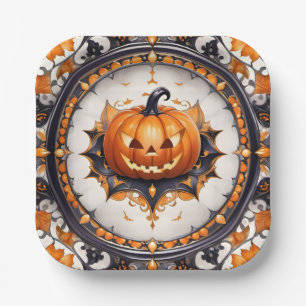 Trendy Pumpkin Halloween Autumn Collection Pappteller