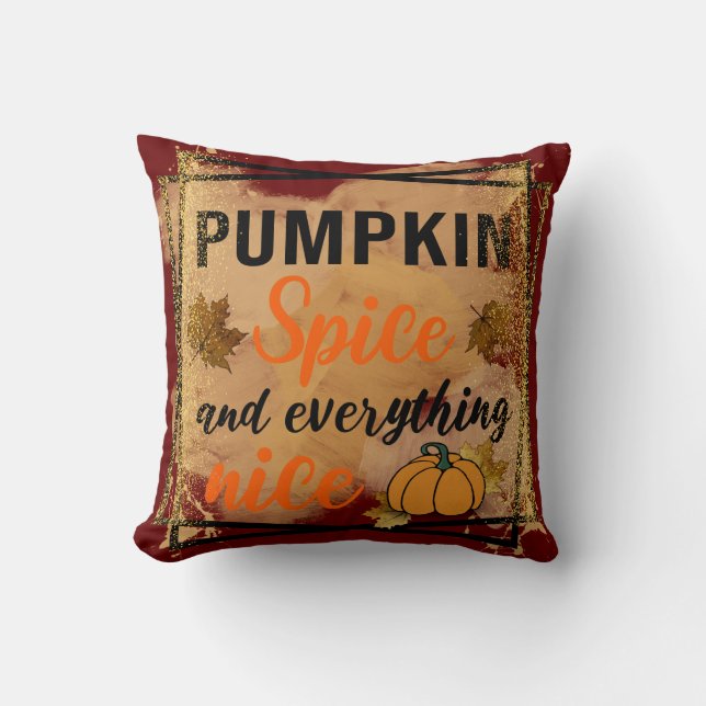 Trendy Pumpkin Spice Elegant Cotton 16"X16 Kissen (Vorderseite)
