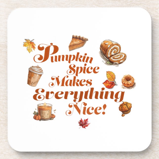 Trendy Pumpkin Spice macht alles schön Getränkeuntersetzer (Vorderseite)