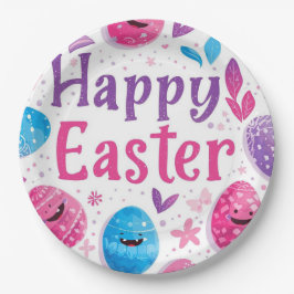 Trendy Purple and Pink Easter Eggs Pattern Paper  Pappteller