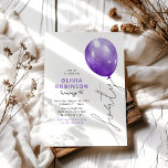 Trendy Purple Balloon 40th Birthday Einladung<br><div class="desc">Embrace the 40th chapter of your life with our stylish and unique birthday invitations. With chic typography and a 'forty' balloon string over a white background,  our invites are sure to set the tone for a birthday party that will be remembered for years to come.</div>