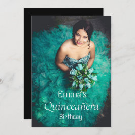 Trendy Quinceañera Geburtstagsparty Foto Einladung