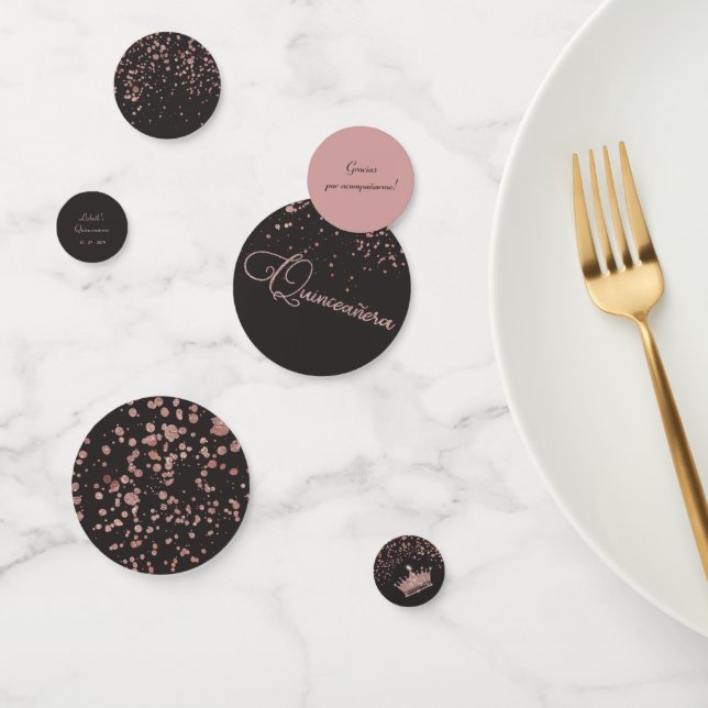 Trendy Quinceanera Party Dekoration | Rose Gold Gl Konfetti (Gruppe)