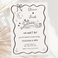 Trendy Quirky Hand Drawn Wavy wir gepeitscht Hochz