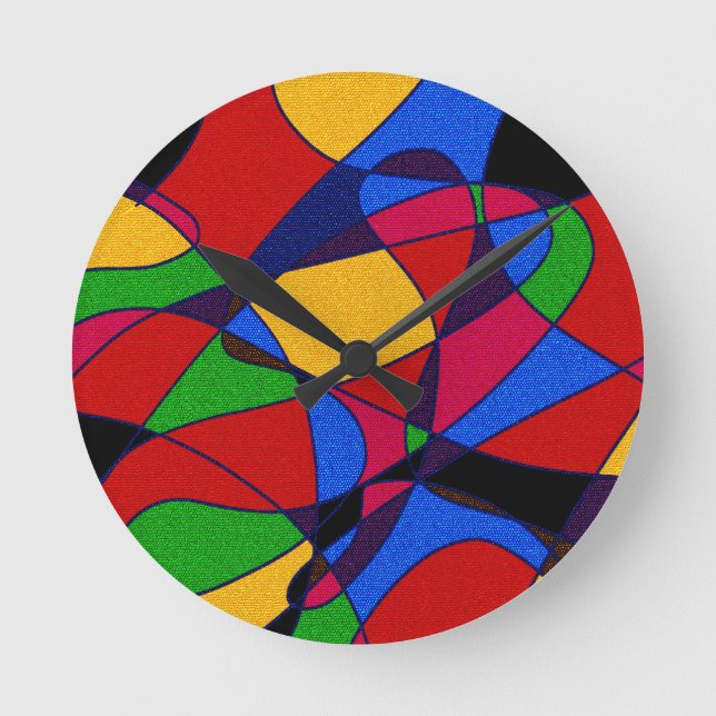 Trendy Rainbow Abstrakt Kunstgeschenke Runde Wanduhr (Vorderseite)