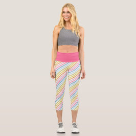 Trendy Rainbow Cfarbred Capri Leggings