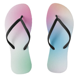 Trendy Rainbow Colors Elegant Rosa Orange Flip Flops