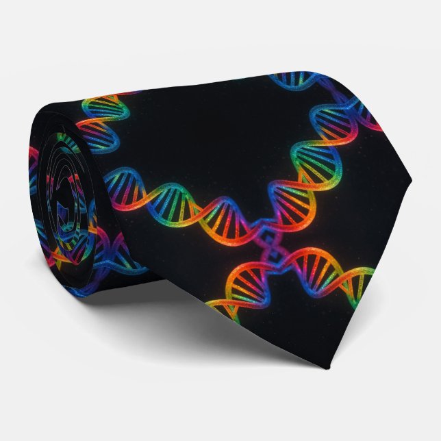 Trendy Rainbow Double Helix DNA Necktie  Krawatte (Gerollt)