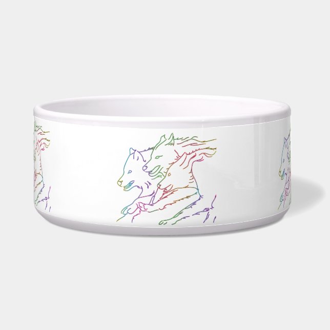 Trendy Rainbow Glows Pack von Running Wolves Napf (Vorderseite)