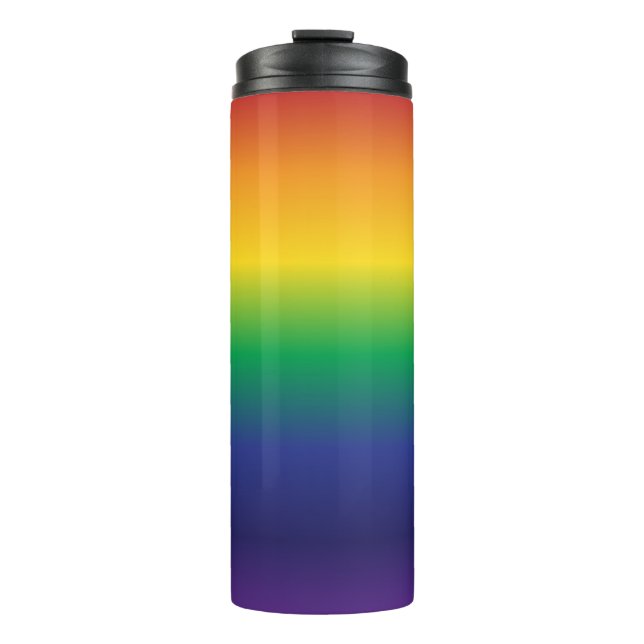 Trendy Rainbow Gradient Streifen Thermosbecher (Vorderseite)