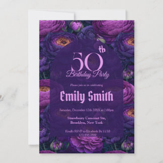 Trendy Ranunculus Charm 15Th Birthday Party Einladung