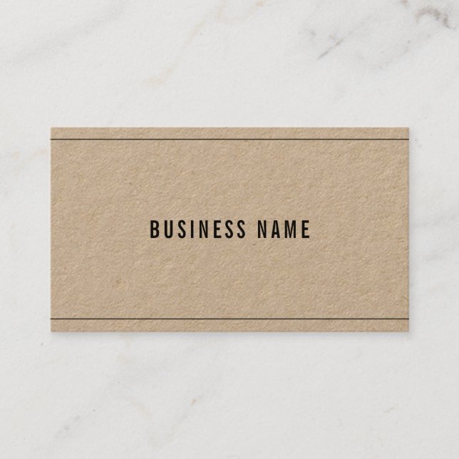 Trendy Real Kraft Paper Elegante Company Template Visitenkarte (Vorderseite)