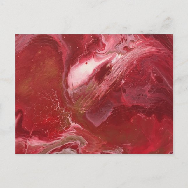 Trendy Red Abstract Design Postkarte (Vorderseite)