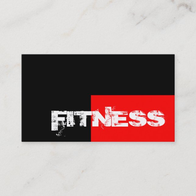 Trendy Red Black Fitness Personal Trainer Visitenkarte (Vorderseite)