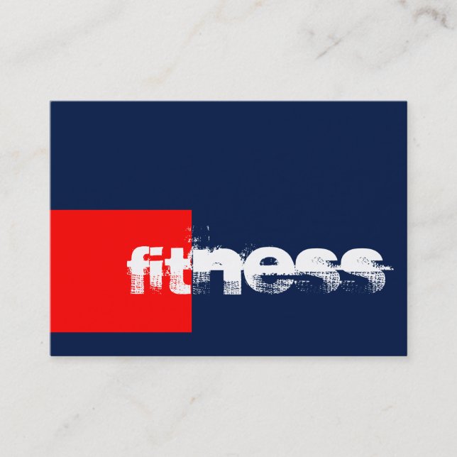 Trendy Red Blue Fitness Sport Business Card Visitenkarte (Vorderseite)