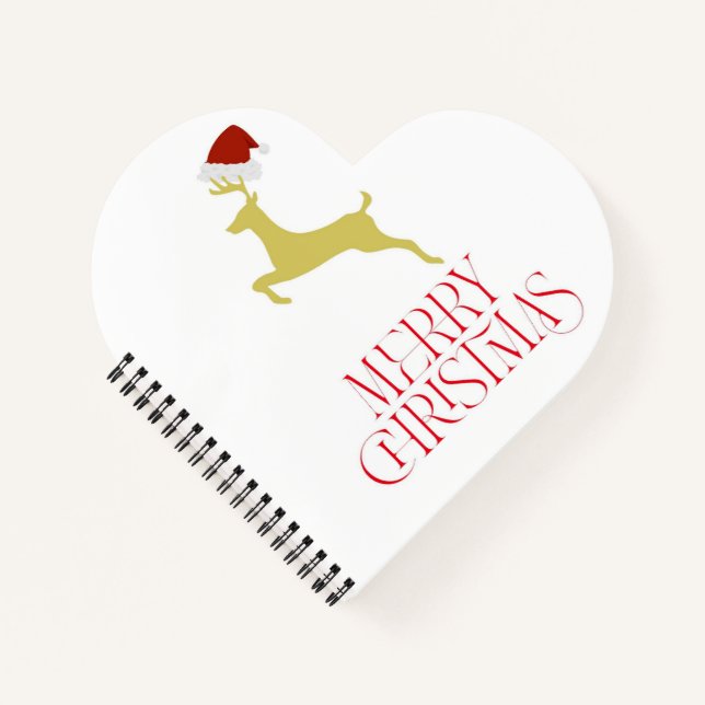 Trendy red Christmas print  Notizbuch (Vorderseite)