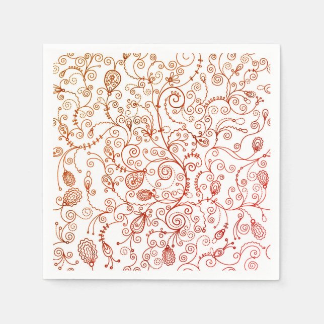 Trendy Red Floral Napkins Serviette (Vorderseite)