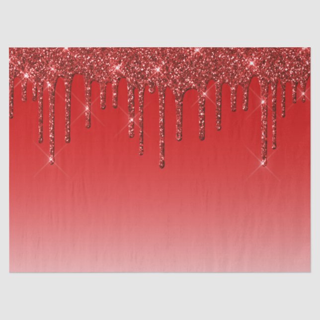Trendy Red Glitzer Tropfens Seidenpapier (Vorderseite)