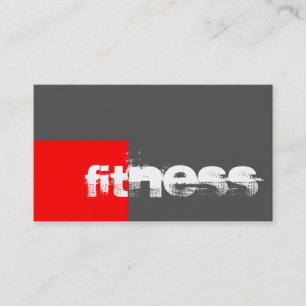 Trendy Red Gray Fitness Sport Business Card Visitenkarte