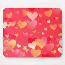 Trendy Red Heart Pattern Mousepad